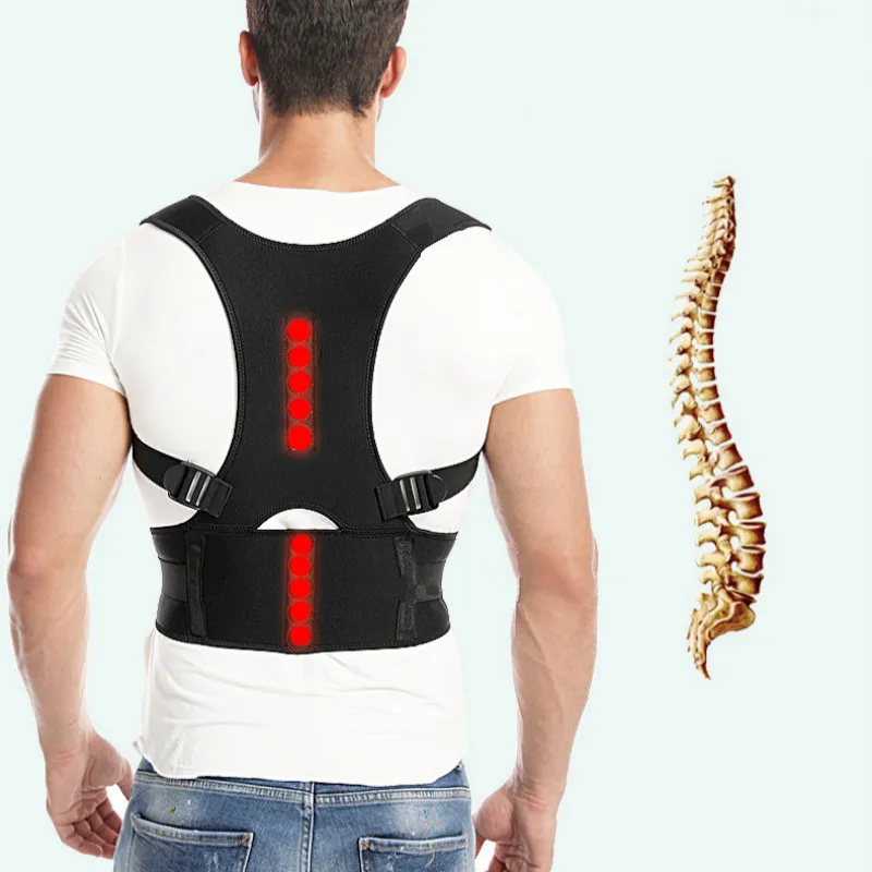 

Magnetic Therapy Adjustable Posture Corrector Back Support Shoulder Humpback Lumbar Belt Strap Neck Back Spine Brace Pain Relief