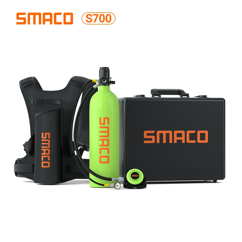 

Smaco 2L Mini Scuba Diving Equipment Scuba Tank Diving Bottle Oxygen Cylinder Snorkeling Set Scuba Diving Refillable Design