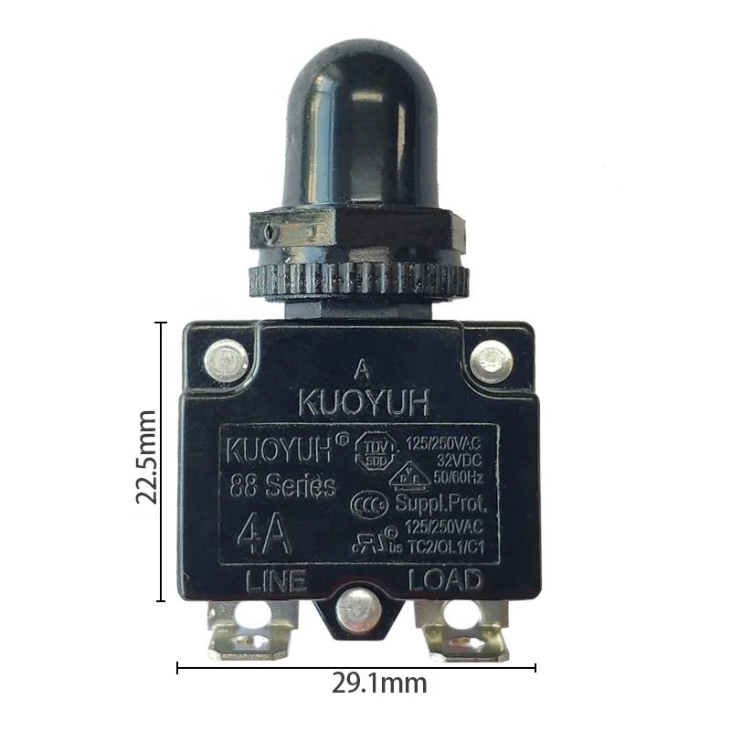 

Kuoyuh 88 series 4A manual push button thermal switch motor circuit breaker