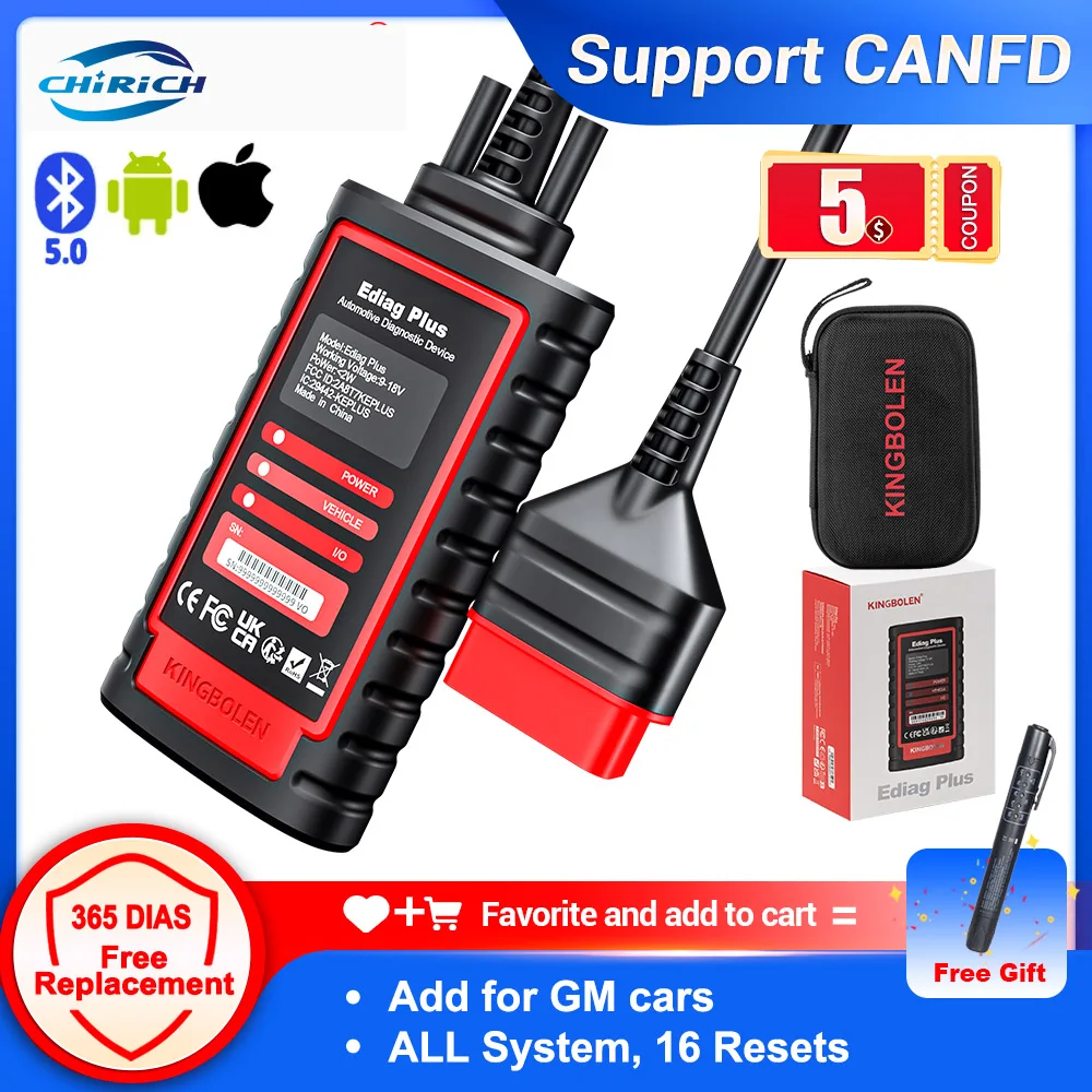 

CHIRICH Ediag Plus CANFD Protocol ALL System ECU Coding Active Test 16 Reset OBD2 Scanner Car Diagnostic Tool pk THINKDIAG 2