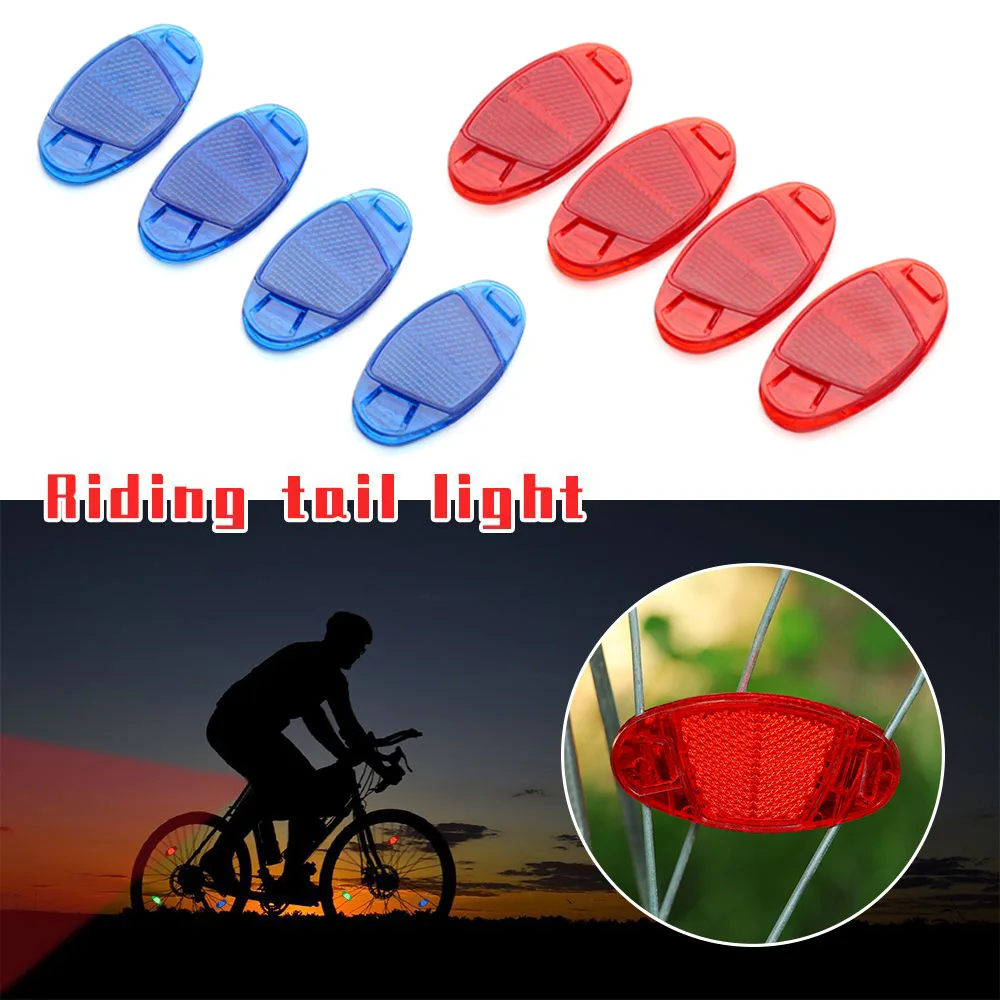 4PCS Road Bike Warning Spoke Safety Reflector Lights MTB Bicycle Wheel Rim Reflective Clip Reflector Light Cycling Accessories