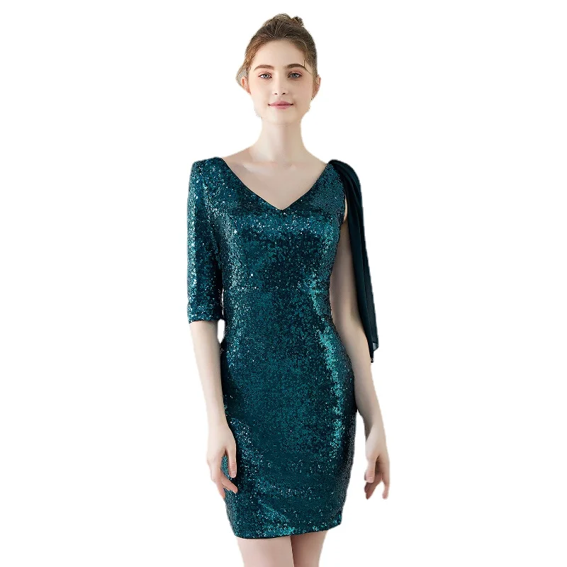 

Women's Short Sequin Party Banquet Sexy Backless Evening Dresses