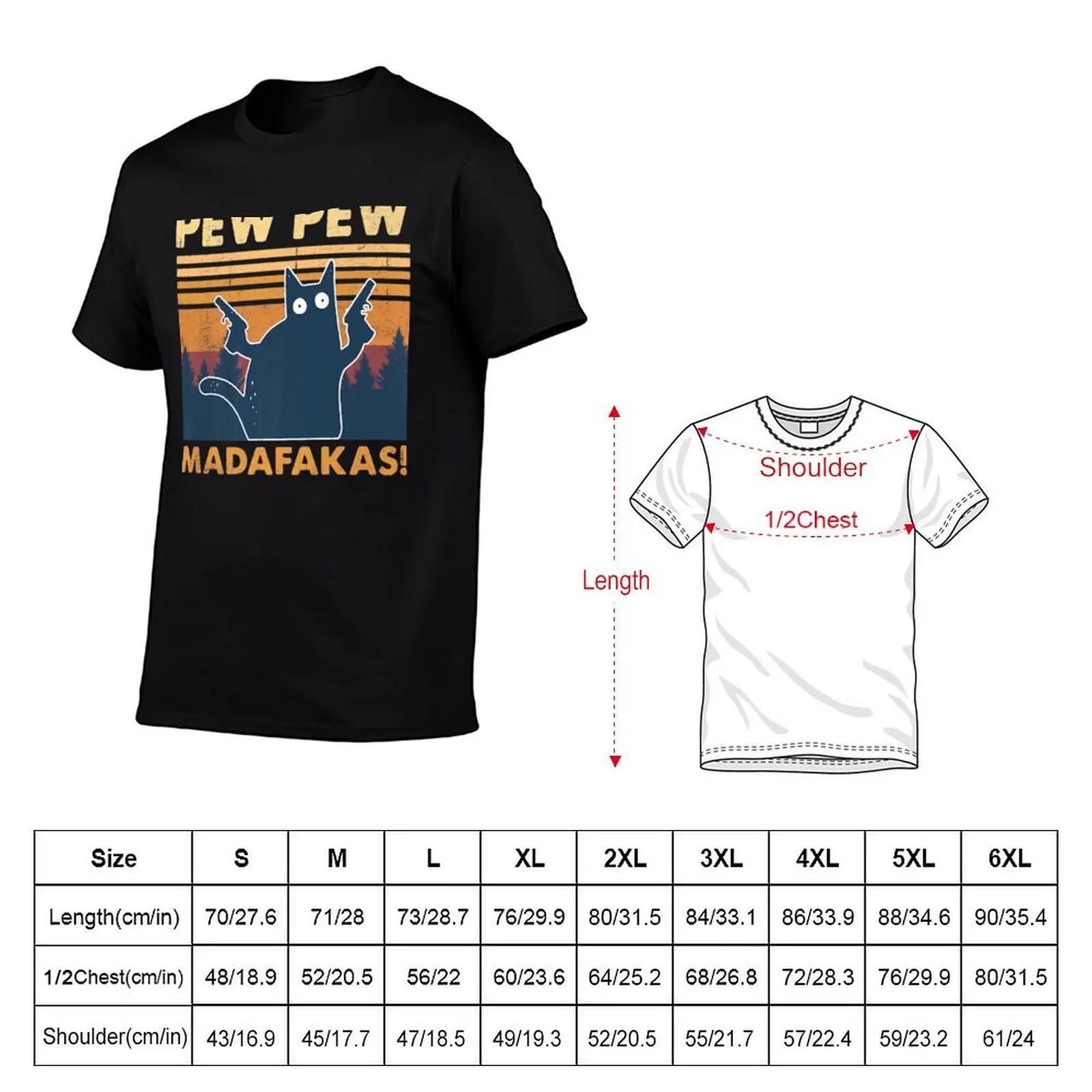 Фото Винтажная футболка с изображением кота Pewpewpew Mada-Fakas Crazy Pew Cat, легкая праздничная футболка №2