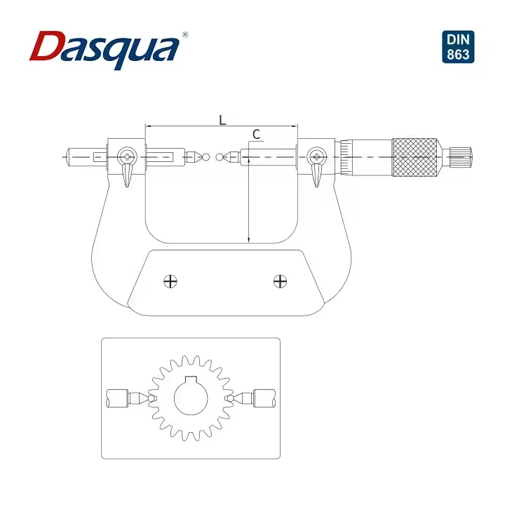 Dasqua 0-25 мм 25-50 50-75 0 01 градуировка сменная шариковая наковальня зубчатый микрометр