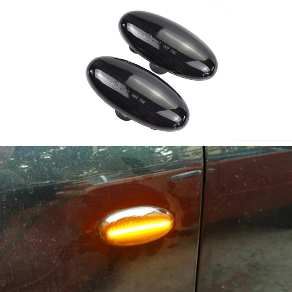 

2 Pcs LED Dynamic Turn Signal Side Marker Light Sequential Indicator Blinker Lamp For Mazda 2 3 5 6 BT-50 MPV 1999-2005