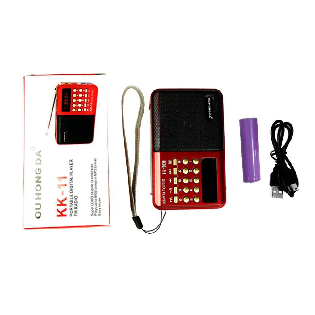 Digital FM Radio Portable Mini Music Player Pocket Radio Speaker Rechargeable Sound Recorder