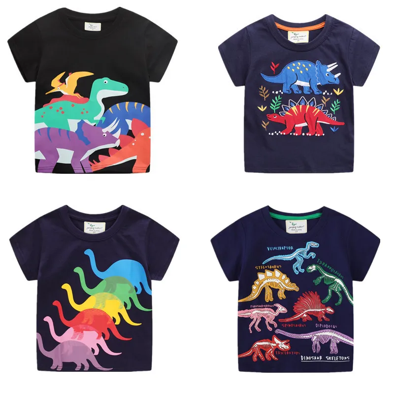 

Dinosaurs Print Fashion Boys Tees For Summer Baby Clothes Cotton Girls T shirts Cartoon Toddler Tops
