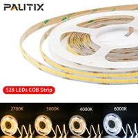 pautix dc 12v24v cob led strip light 528leds ra90 2700k 3000k 4000k 6000k high density flexible led lights for room decor