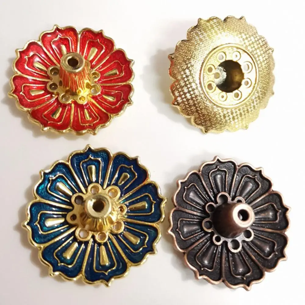 Винтажная курильница в форме лотоса держатель для палочек пластина из сплава