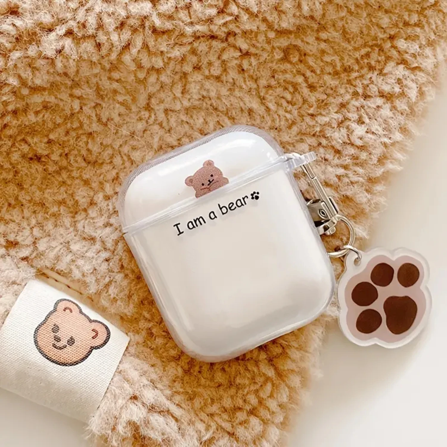 Симпатичный медведь рисунок Airpods2 фотосессия с медведем для AirPods1/2 AirPods Pro Pro2 3