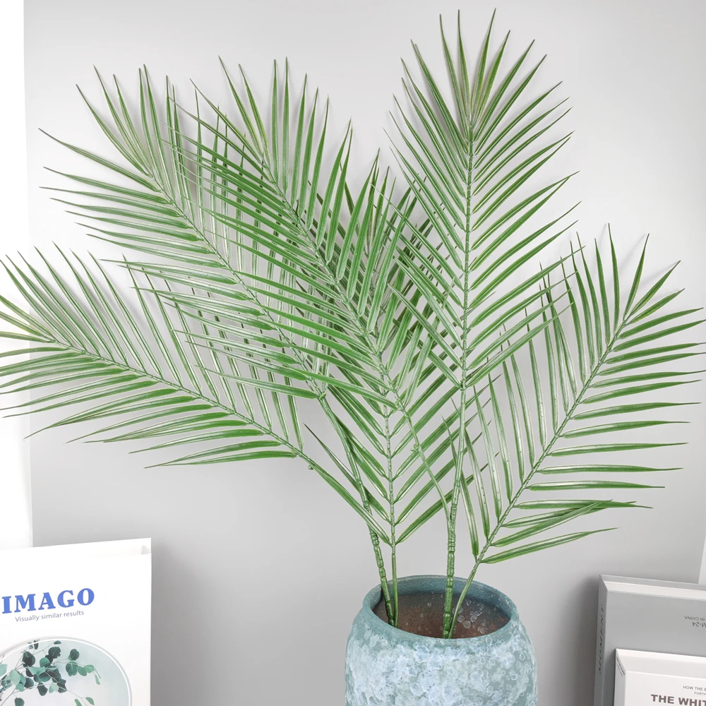 

Palm Leaves 95cm Long Stem Fake Tropical Palm Leaf with 3 Branches Faux Leaf for Home Office Living Room Decoration Vase Filling