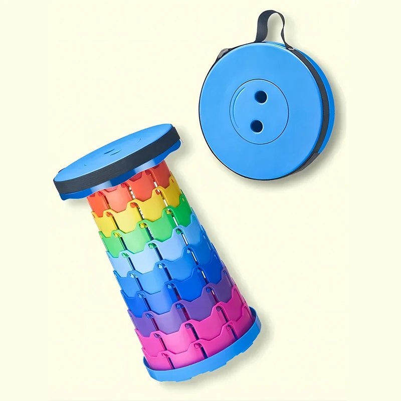 1 шт. портативный Круглый складной стул гармошкой регулировка высоты простой