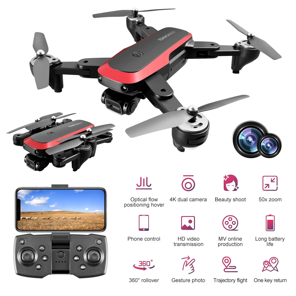 New S8000 Drone Professional 4K Dual Camera GPS Optical Flow Positioning Aerial Photography Folding Gimbal Flight RC Quadcopter enlarge