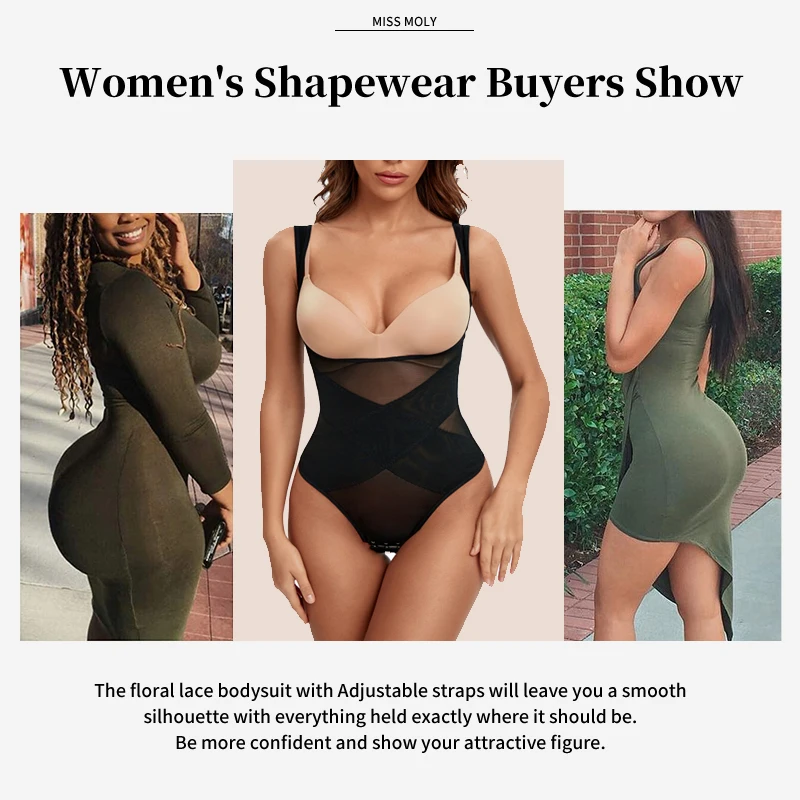 Shapewear Bodysuit For Women Tummy Control Butt Lifter Body Shaper Invisible Under Dress Slimming Strap Thong Underwear Seamless