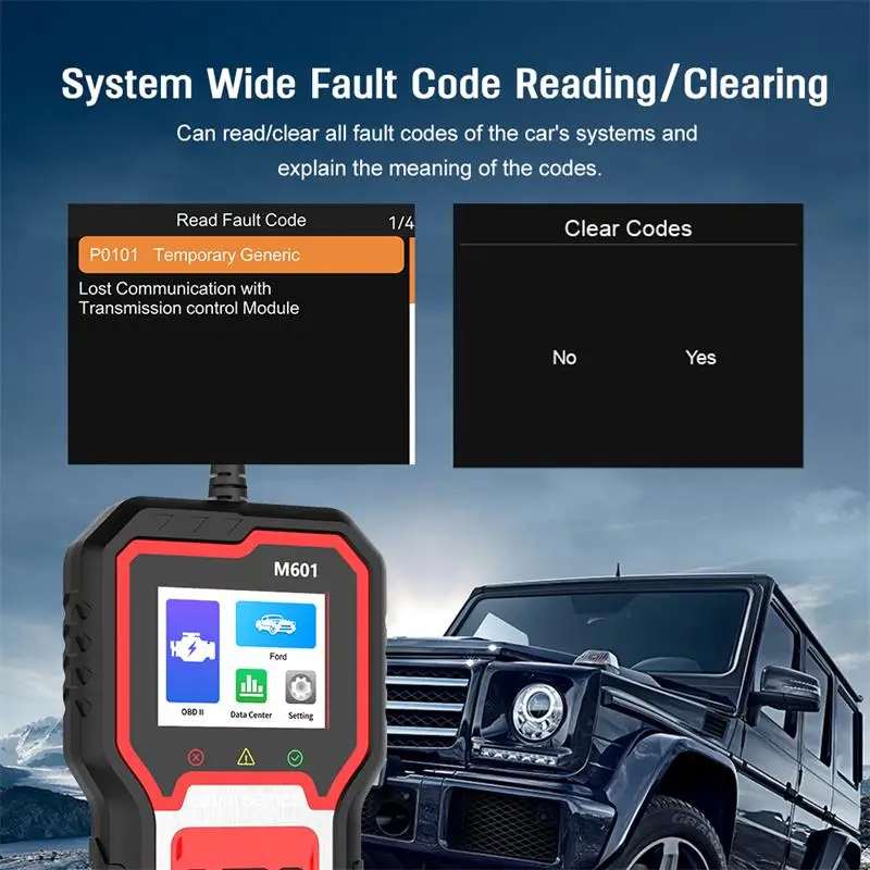 Фото OBD2 сканер Live Data Professional Mechanic OBDII диагностический инструмент для считывания кодов для проверки освещения двигателя №4