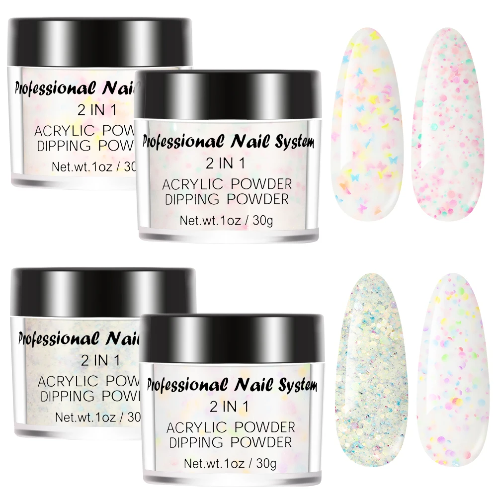 1 унцию/30 г акрилової пудри з блискітками для занурення/різьблення блискітками.