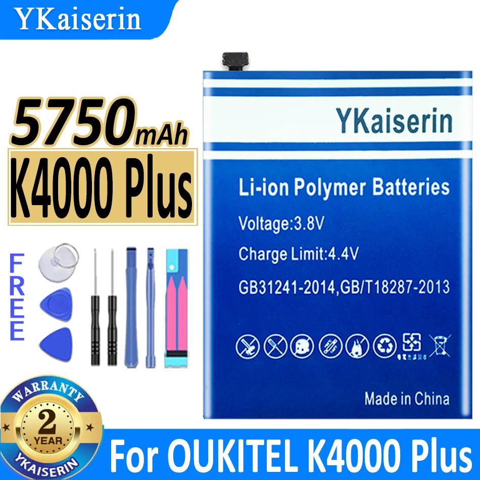 

5750mAh YKaiserin Replacement Battery for OUKITEL K4000 Plus K4000Plus Bateria