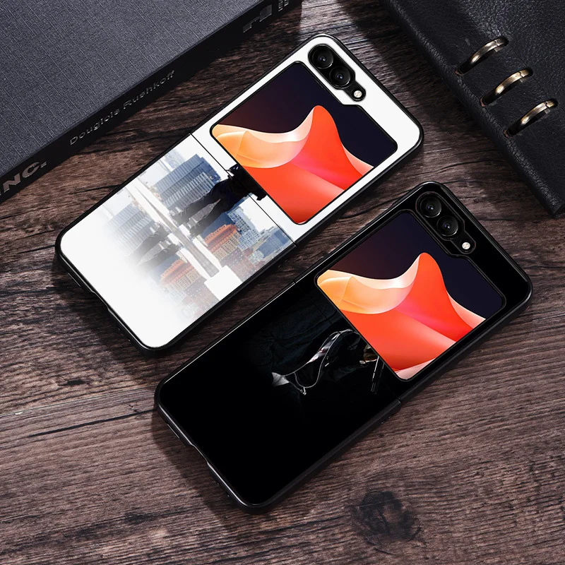 Черный матовый противоударный чехол для телефона Samsung ZFlip6 5G ZFlip5 ZFlip4 ZFlip3 Жесткий