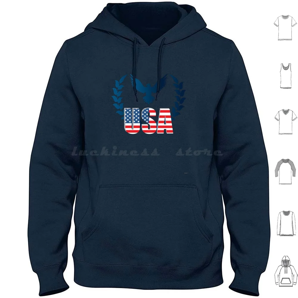

Usa Eagle Hoodie cotton Long Sleeve American America Flag Faded Usa A 4Th Of July 4Th Fourth Or July Patriotic Us American