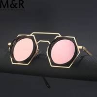 2022 punk steam sunglasses cutout cool women cool men round glasses fashion polygon oculos de sol uv400