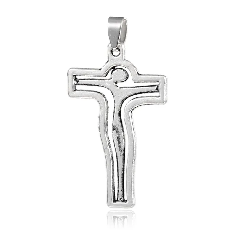 

10PCS Cross Tibetan Style Alloy Pendants Antique Silver 39x24.5x3mm Hole: 4mm
