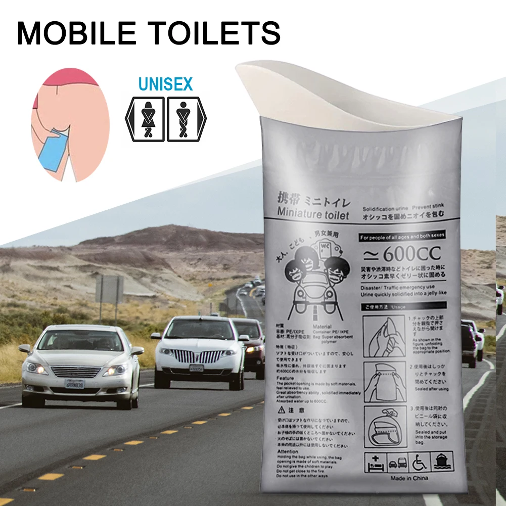 

4Pcs Camping Pee Bags Disposable Emergency Urinal Bag Portable 600ML for Men Women Children Patient
