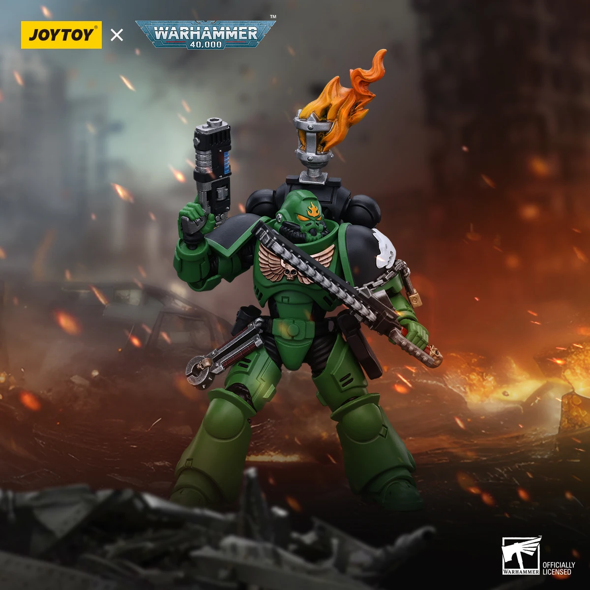 JOYTOY 1/18 Фигурка 40K Саламандры Intercessors Sergeant Tsek'gan 1:18 Аниме Военная Модель Меха