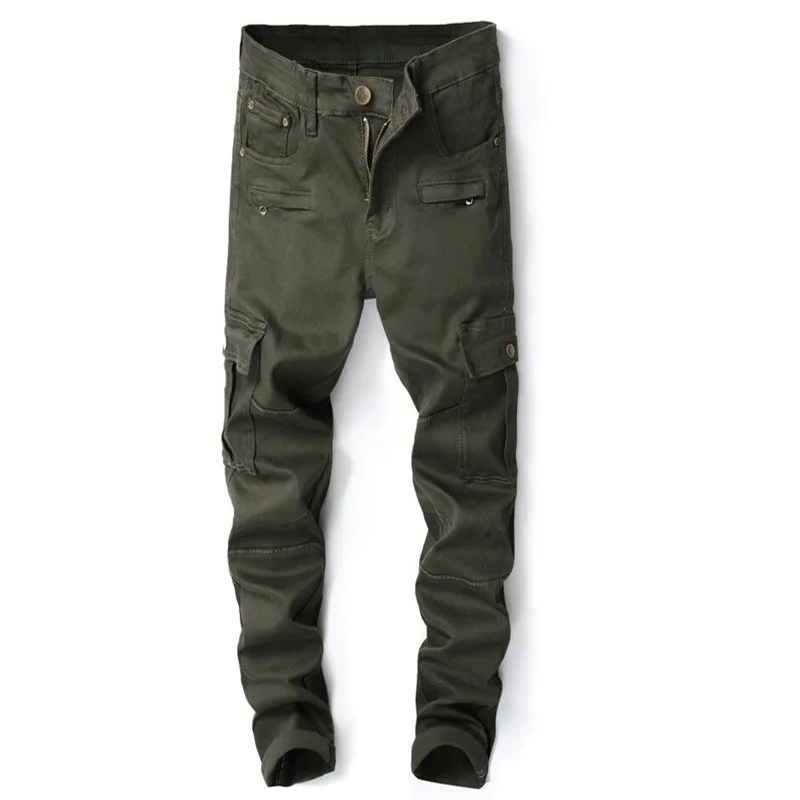 

Autumn winter Military style jeans men biker jeans men trousers Straight stretch male denim pants masculino motorcycle fashion