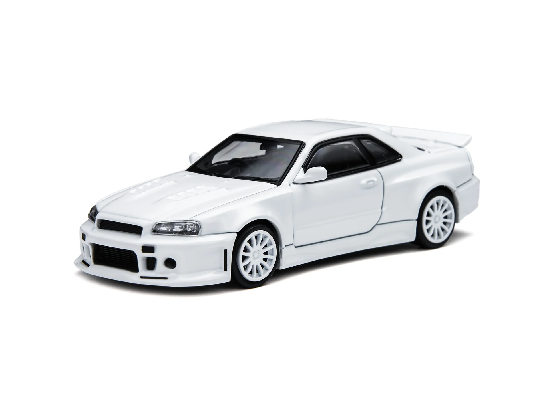 Фото Коллекционная модель автомобиля TimeMicro 1/64 R34 White Tiger Tooth Engineer Version из литого сплава, имитация, подарок для хобби №2