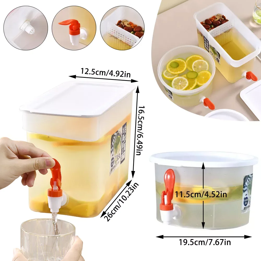 

Large Refrigerator Cold Kettle With Faucet Lemonade Bottle Drinkware Kettle Pot Beverage Dispenser Cool Water Bucket Kitchen