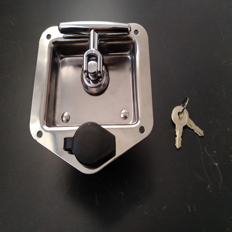 

Дверная защелка прицепа, Т-образная ручка, ящик для инструментов, 2 шт., для жилого автофургона, прицепа, включая отполированные ключи из нерж...