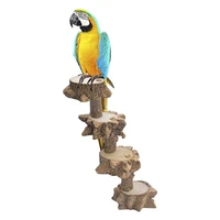 bird toy 4 steps ladder bird perch platform natural wood standing playground for budgie parakeet large parrot cage climbing toy