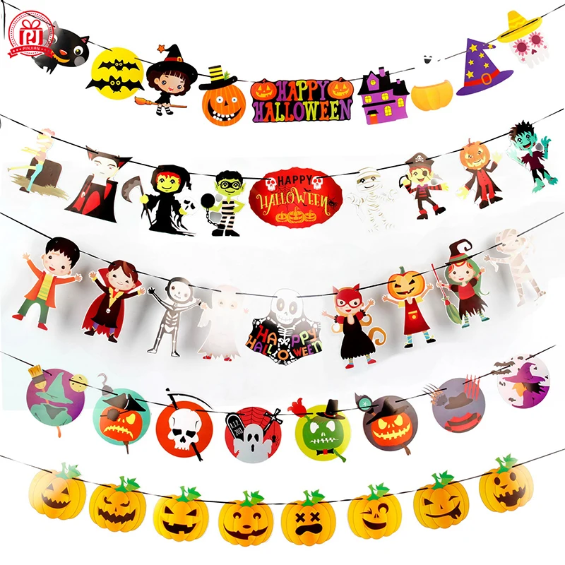 

Halloween Decoration Paper Flag Mall Bar KTV Decoration Supplies Halloween Flag Flag Party Party Supplies