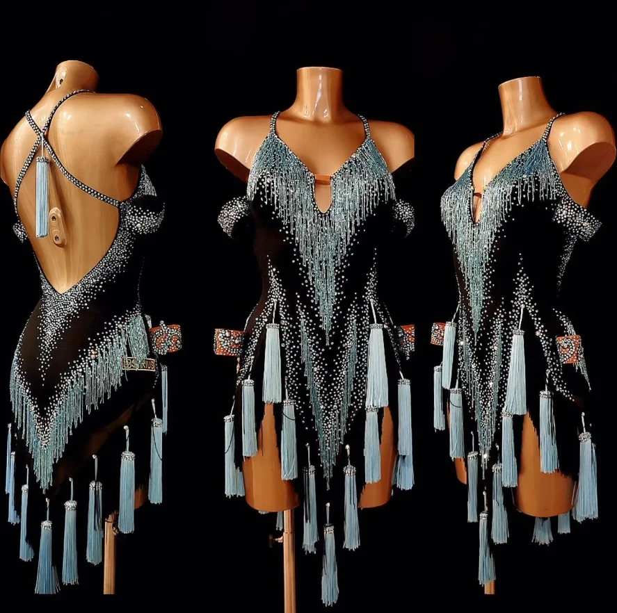 Женское платье для латиноамериканских танцев профессиональная одежда на заказ с