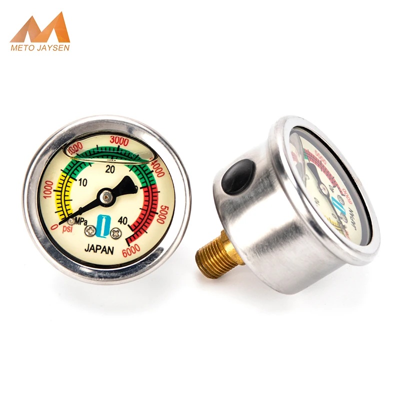 

PCP Paintball Pump Valve Scuba Manometer 40mm High Pressure Gauge M10x1 1.5 Inch Pressure Gauge Oil Filled Shock-proof 40Mpa