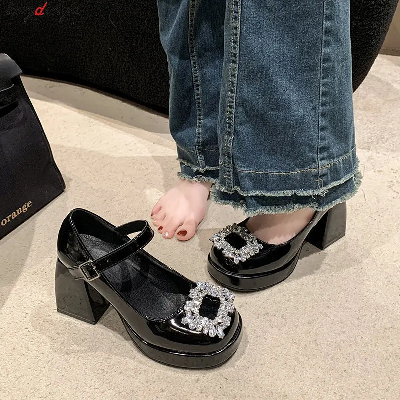 Модные Туфли Мэри Джейн с кристаллами женские новые дизайнерские элегантные