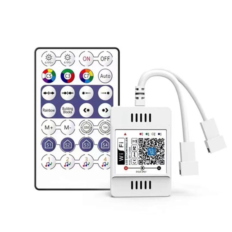 

DC5-24V Wifi Symphony Music Double Head Controller 2.4G Remote Smart Phone APP Control For WS2812B WS2811 Light Strip