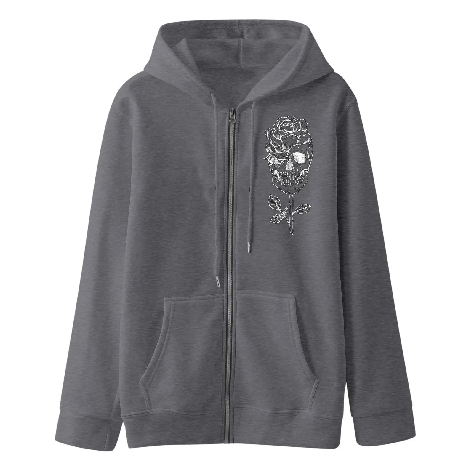 

Lady Hoodies Pullover Women Gothic Print Hoodie With Drawstring Zip Up Pocket Long Sleeve Coat Lightweight Hoodie Women Zip up