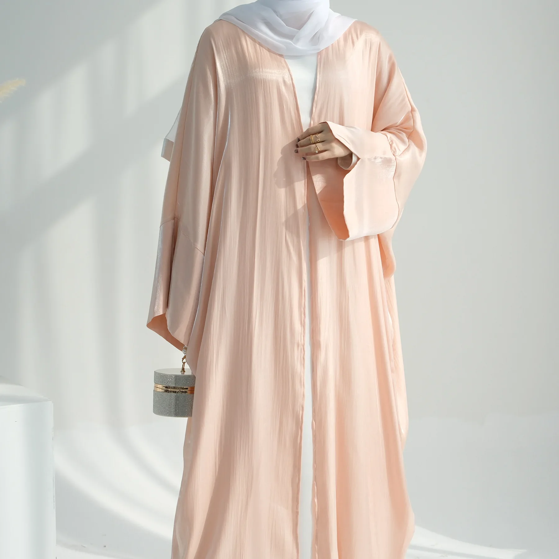 UNI 2024 элегантная однотонная одежда мусульманский скромный кардиган из