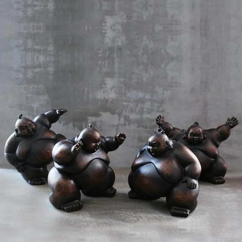 

Декоративные фигурки сумо в японском стиле, сухие Ландшафтные украшения для гостиной, настольные мягкие декоративные фигурки суши, украшен...