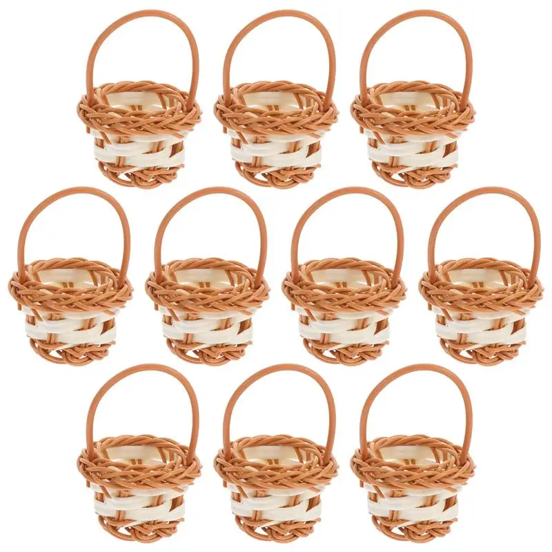 

Mini Woven Baskets For Basket Favors Small Rattan Storage Gifts Crafts Handles Bulk With Diy Decor Decorative Hanging