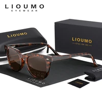 lioumo fashion leopard frame cat eye sunglasses polarized women men rivet glasses unisex gradient lens lunette de soleil homme