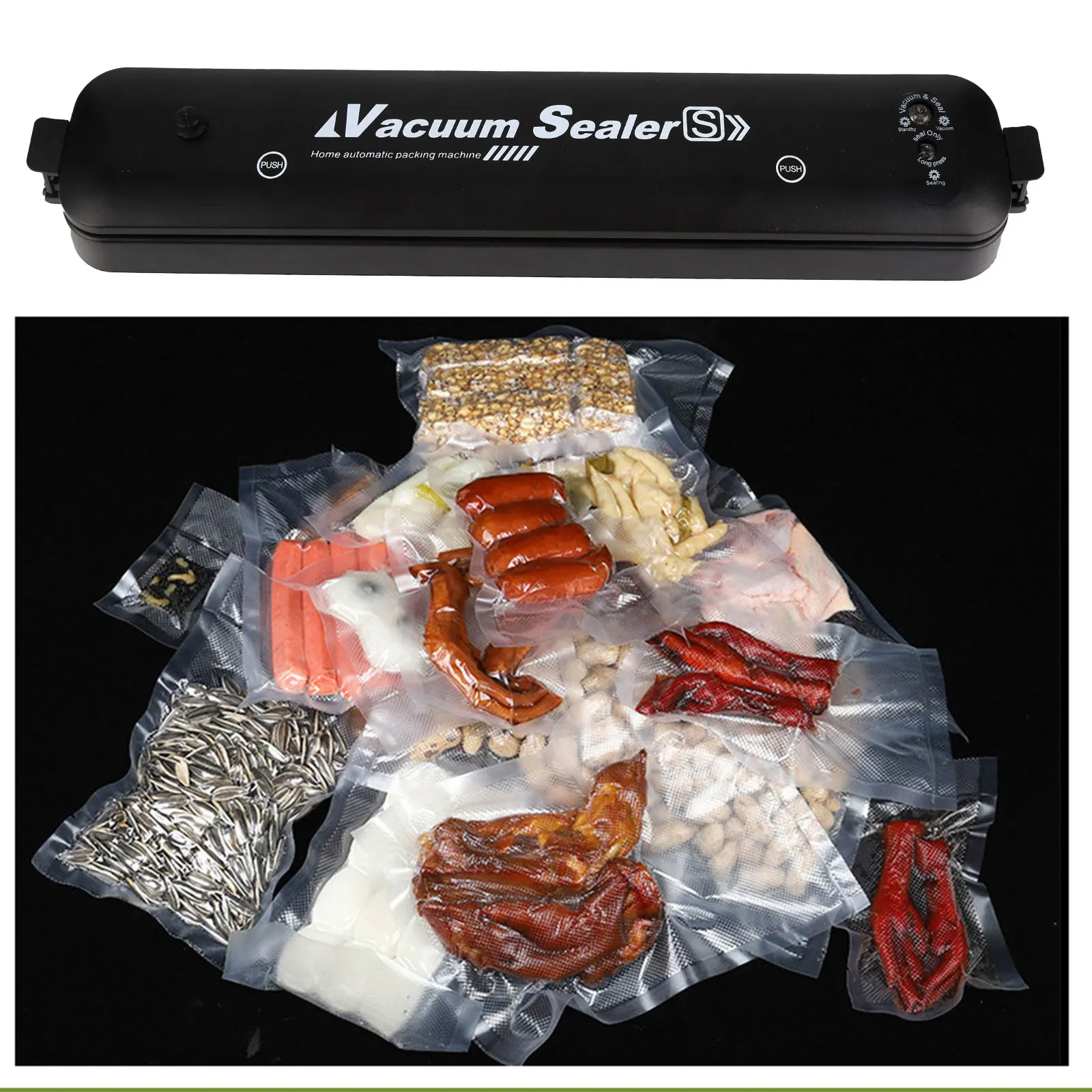 

Vacuum Sealer Machine with 5 Vacuum Bags Portable High Suction Automatic Vacuum Food Sealer Machine for Food Preservation