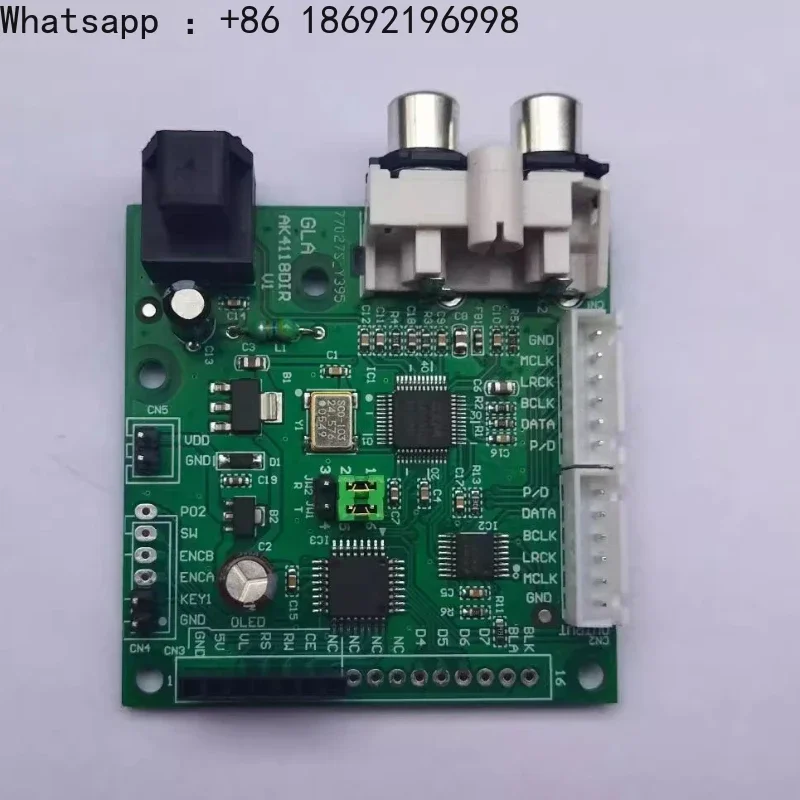 Фото AK4118/Оптическое волокно/Коаксиальный вход/I2S вход/Цифровая приемная плата с выходом I2S, программное управление/отображение выборки №3