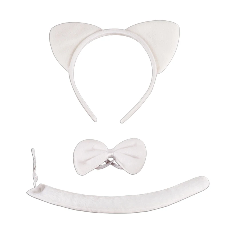 

Animal Costume Set Animal Ear Headband Tail Bowtie Kit Tiger Leopard Theme Party Dress Up Halloween Cosplay Supplies