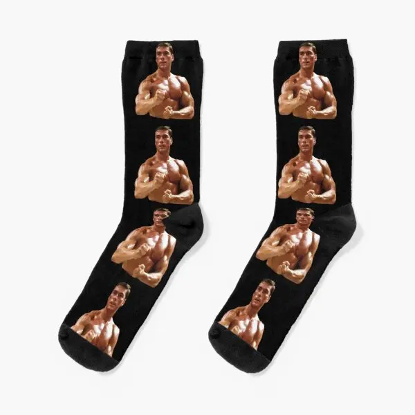 

Jean Claude Van Damme Crew Socks Mens Black Ankle Women Knee High Best