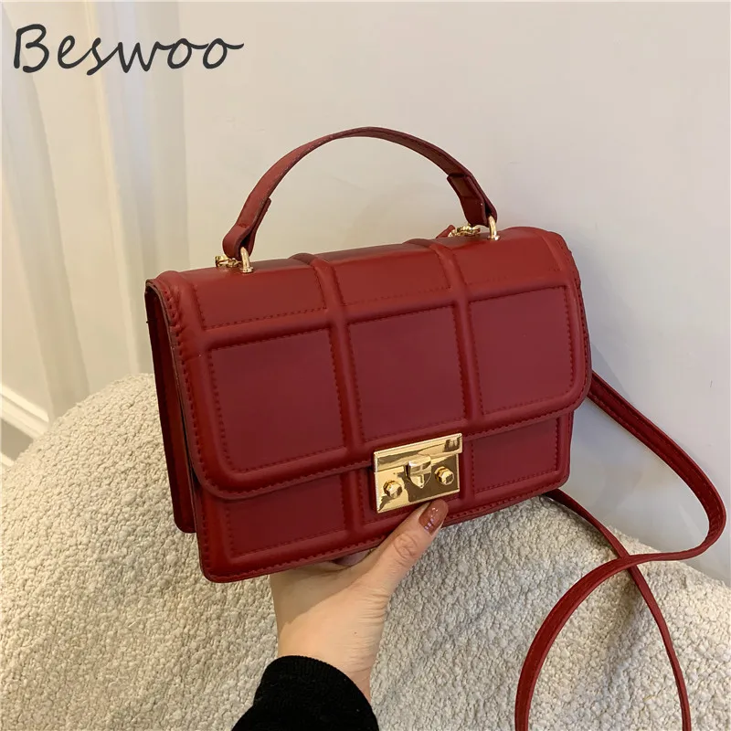 

Women's Fashion Bags 2022 Vintage Purses and Handbags Plaid Embossed Messenger Square Bag Minority Quality Women Designer Bags