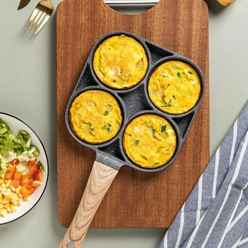 Сковорода с четырьмя отверстиями для яиц гамбургеров антипригарная сковорода