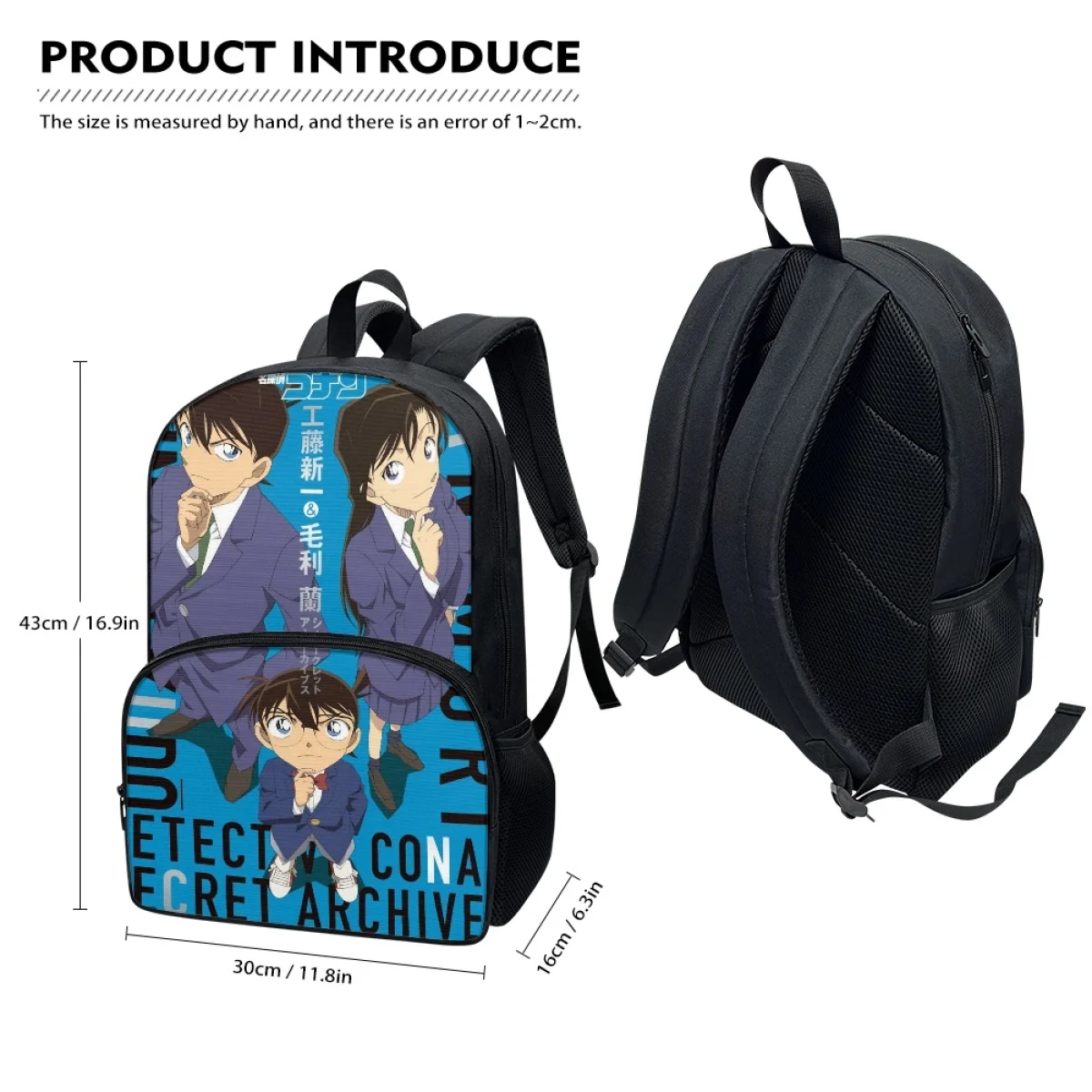 FORUDESIGNS Anime コナン Print Casual Daily School Bags Fashion Book Bags for Children Boy Backpacks Inner Pocket Girls Schoolbags