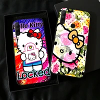 cute cartoon hello kitty phone case for huawei honor 9x 8x pro for honor 10x lite coque liquid silicon soft black tpu